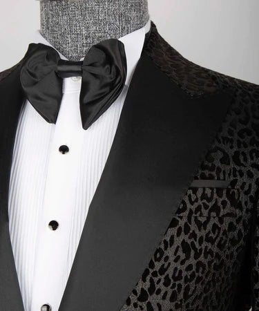 Leopard Print Tuxedo Black