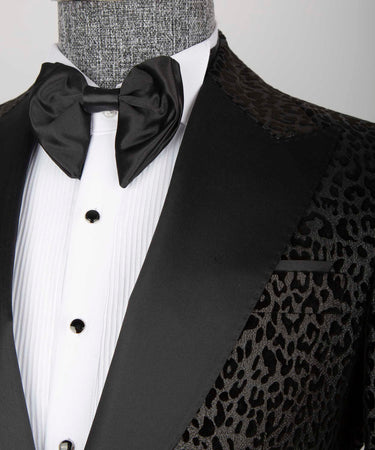 Leopard Print Tuxedo Blue-Black