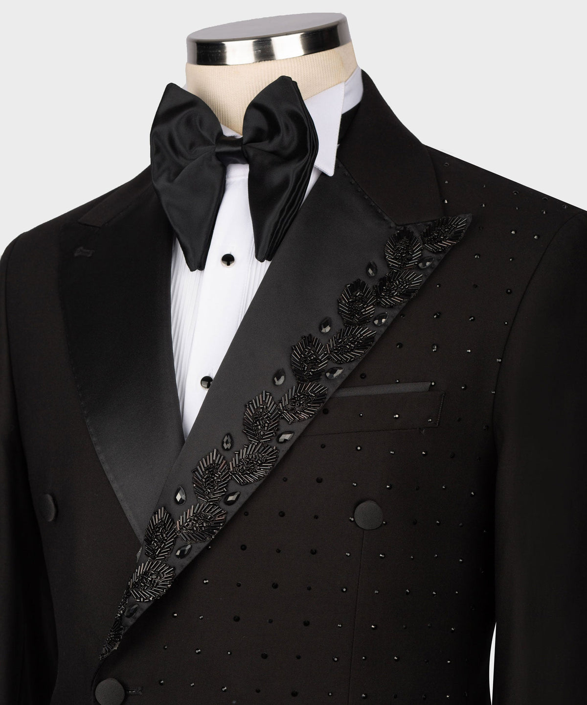 Dio Baby Lonian Men's Black Patterned Custom Design Tuxedo Vest Suit W/ Pant