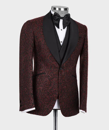 Burgundy Glitter Tuxedo