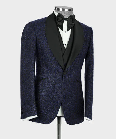 Dark Blue Glitter Tuxedo