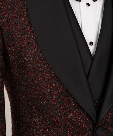 Burgundy Glitter Tuxedo