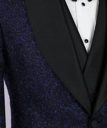 Dark Blue Glitter Tuxedo