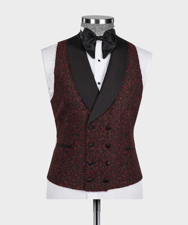 Burgundy Glitter Tuxedo