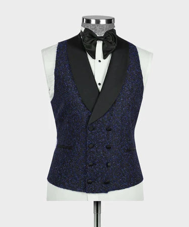 Dark Blue Glitter Tuxedo