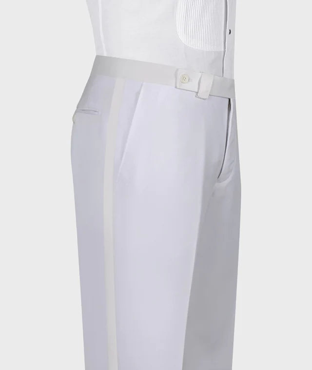 WHITE TUXEDO TROUSER