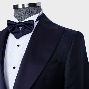 Pointed Collar Tuxedo Navy Blue