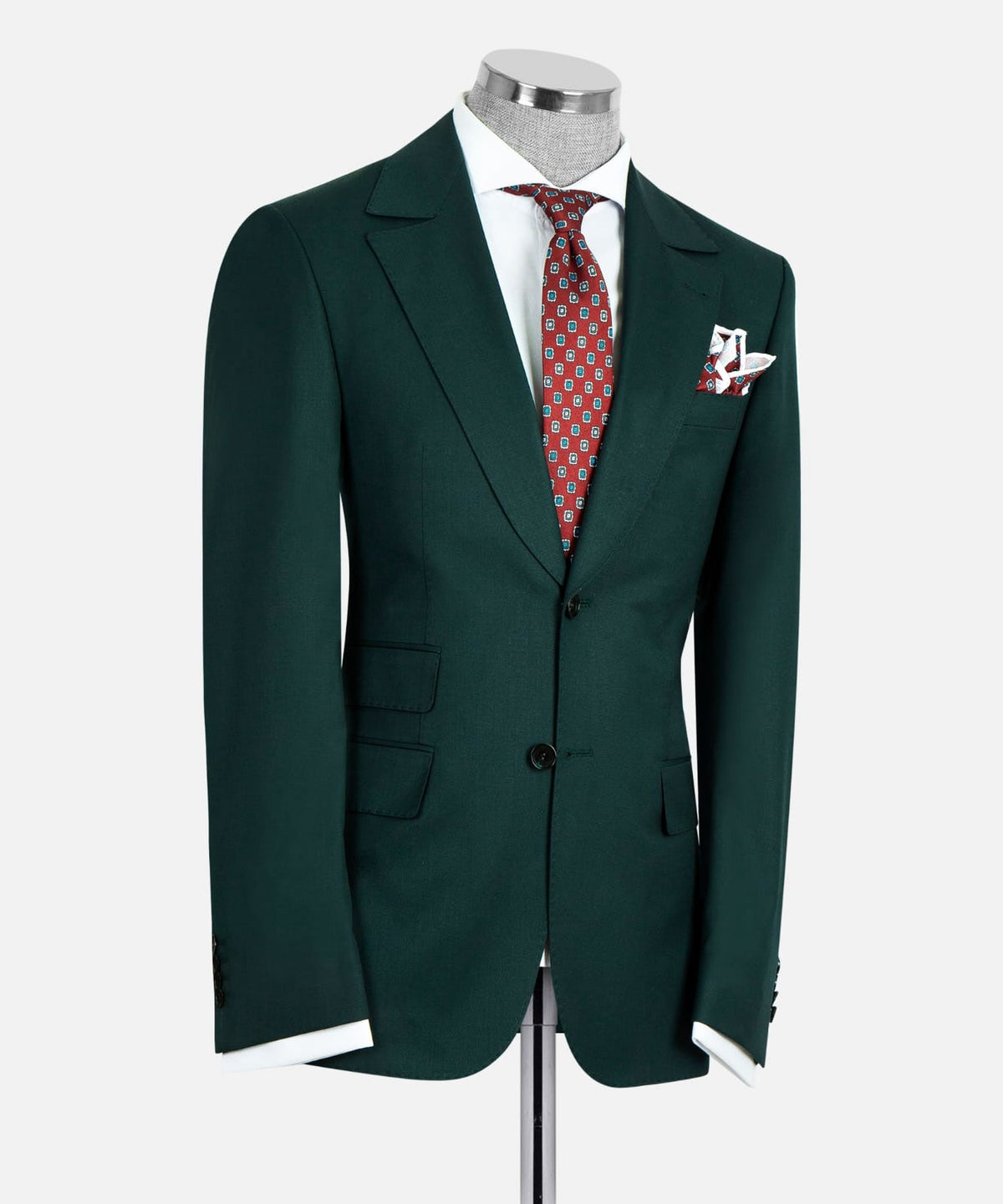 Dio Baby Lonian Men's Green 100% Wool Classic Spot-stitched Vest Classic Suit